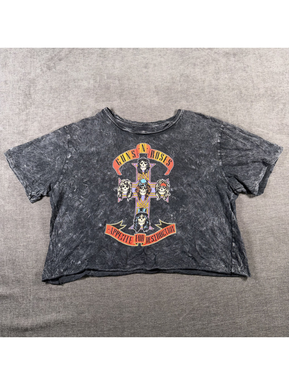 Guns N' Roses 1988 Tour Vintage Crop T-Shirt Large